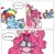 Size: 1097x1078 | Tagged: safe, artist:ask-pinkie-polkadot-pie, derpibooru import, pinkie pie, rainbow dash, earth pony, pegasus, pony, fanfic:cupcakes, g4, alternate design, comic panel, female, image, imminent murder, insanity, man i'm so hungry / how hungry, mare, meme, png, ponified meme, subverted meme, this will end in cupcakes