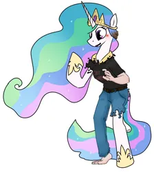 Size: 1202x1340 | Tagged: safe, artist:vanillayote, derpibooru import, princess celestia, human, pony, blushing, human to pony, image, male to female, mid-transformation, png, rule 63, simple background, solo, transformation, transgender transformation, white background