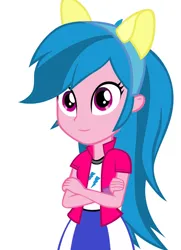 Size: 828x1145 | Tagged: safe, artist:eqgrp-firefly, derpibooru import, oc, unofficial characters only, equestria girls, g4, clothes, image, jacket, png, shirt, simple background, skirt, solo, vest, white background