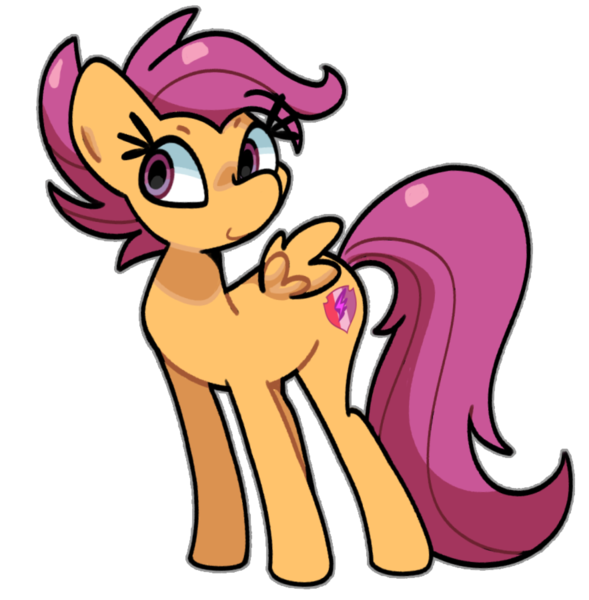 Size: 883x900 | Tagged: safe, artist:kindakismet, derpibooru import, scootaloo, pegasus, pony, g4, image, older, older scootaloo, png, simple background, smiling, solo, transparent background