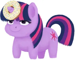 Size: 594x465 | Tagged: safe, artist:xodok, derpibooru import, twilight sparkle, pony, unicorn, series:ponyashnost, donut, food, horn, image, png, simple background, solo, twiggie, white background