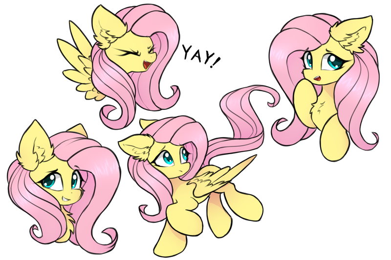 Size: 3000x2000 | Tagged: safe, artist:rejiser, derpibooru import, fluttershy, pegasus, pony, g4, chest fluff, cute, ear fluff, female, floppy ears, flying, image, looking at you, open mouth, png, raised hoof, shyabetes, simple background, smiling, smiling at you, spread wings, tail, white background, wings, yay