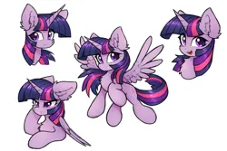 Size: 3000x2000 | Tagged: safe, artist:rejiser, derpibooru import, twilight sparkle, alicorn, pony, g4, chest fluff, cute, cutie mark, ear fluff, female, floppy ears, flying, folded wings, grumpy, horn, image, looking at you, open mouth, png, raised hoof, simple background, smiling, smiling at you, spread wings, tail, white background, wings