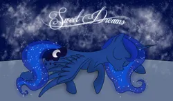 Size: 900x525 | Tagged: safe, artist:pustulioooooo, derpibooru import, princess luna, alicorn, pony, g4, 2012, female, image, jpeg, mare, old art, sleeping, solo