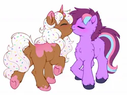 Size: 1243x937 | Tagged: safe, artist:sekuponi, ponerpics import, oc, oc:donut daydream, unofficial characters only, pony, female, image, jpeg, mare, nuzzling