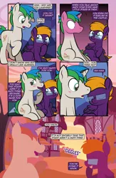 Size: 1920x2948 | Tagged: safe, artist:alexdti, derpibooru import, oc, oc:purple creativity, oc:star logic, unofficial characters only, pegasus, pony, unicorn, comic:quest for friendship retold, blushing, blushing profusely, glasses, horn, image, png