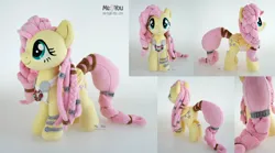 Size: 2300x1276 | Tagged: safe, artist:meplushyou, derpibooru import, fluttershy, pony, alternate hairstyle, image, irl, jpeg, photo, plushie, runes, solo