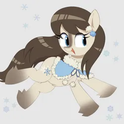 Size: 2000x2000 | Tagged: safe, artist:spoonie, derpibooru import, oc, oc:frosty flakes, unofficial characters only, earth pony, pony, taiga pony, blushing, cute, image, ocbetes, outfit, png, snow, snowflake, snowpony, solo