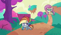 Size: 1920x1088 | Tagged: safe, derpibooru import, screencap, fluttershy, rainbow dash, pegasus, pony, g4, my little pony: pony life, spoiler:pony life s01e20, image, jpeg, the 5 habits of highly effective ponies