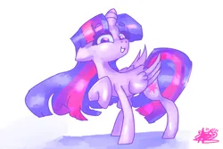 Size: 3600x2400 | Tagged: safe, artist:mannybcadavera, derpibooru import, twilight sparkle, twilight sparkle (alicorn), alicorn, pony, g4, eyebrows, eyebrows visible through hair, female, floppy ears, grin, high res, image, looking at you, mare, png, signature, simple background, smiling, smiling at you, solo, white background