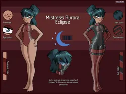 Size: 2500x1875 | Tagged: safe, artist:devillustart, derpibooru import, oc, oc:aurora eclipse(fireverse), human, equestria girls, g4, alternate universe, clothes, fireheart76's latex suit design, gloves, humanized, humanized oc, image, jpeg, latex, latex boots, latex gloves, latex suit, prisoners of the moon, reference sheet, rubber, rubber gloves, rubber suit