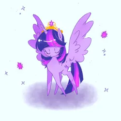 Size: 1200x1200 | Tagged: safe, artist:fudiaodiaodiao, derpibooru import, twilight sparkle, twilight sparkle (alicorn), alicorn, pony, eyes closed, image, png, solo, spread wings, wings