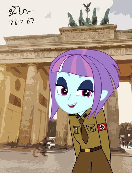 Size: 1920x2523 | Tagged: safe, derpibooru import, sunny flare, human, equestria girls, g4, armband, clothes, female, germany, image, nazi, nazi armband, nazi germany, necktie, png, solo, sturmabteilung, swastika