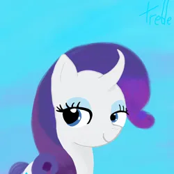 Size: 2048x2048 | Tagged: safe, artist:trrrebleee, artist:trrriple0dds, derpibooru import, rarity, unicorn, curved horn, drawing, horn, image, looking at you, painting, png, simple background, solo
