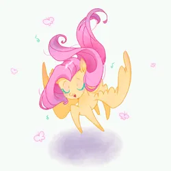 Size: 1200x1200 | Tagged: safe, artist:狗苟dogdog, derpibooru import, fluttershy, butterfly, insect, pegasus, pony, eyes closed, female, image, mare, png, solo, spread wings, wings