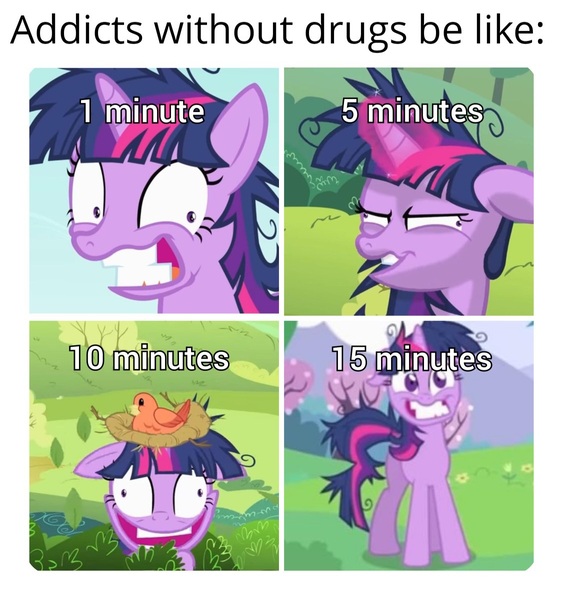 Size: 1126x1199 | Tagged: safe, artist:trrrebleee, derpibooru import, edit, edited screencap, screencap, twilight sparkle, unicorn, g4, lesson zero, bird nest, caption, drugs, horn, image, jpeg, meme, nest, solo, text, twilight snapple, unicorn twilight