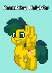 Size: 768x1072 | Tagged: safe, derpibooru import, oc, oc:reaching heights, unofficial characters only, pegasus, pony, pony town, blue background, cutie mark, flying, gif, grin, image, male, simple background, smiling, solo, stallion