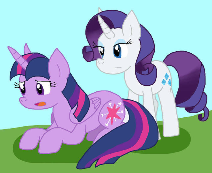 Size: 828x675 | Tagged: safe, artist:cmara, derpibooru import, rarity, twilight sparkle, unicorn, duo, duo female, female, horn, image, jpeg