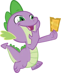 Size: 900x1084 | Tagged: safe, artist:oelderoth, derpibooru import, spike, dragon, g4, the ticket master, gala ticket, image, male, png, simple background, solo, transparent background, vector