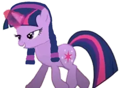 Size: 796x580 | Tagged: safe, derpibooru import, screencap, twilight sparkle, unicorn, headband, image, pigtails, png, solo, unicorn twilight, walking