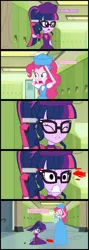 Size: 1920x5400 | Tagged: semi-grimdark, artist:cartoonmasterv3, derpibooru import, pinkie pie, twilight sparkle, human, equestria girls, g4, british, clothes, comic, death, dress, gun, humanized, image, long dress, long skirt, png, shot, shotgun, skirt, weapon