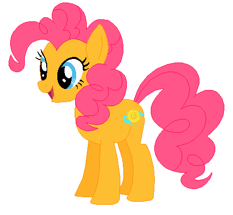 Size: 459x423 | Tagged: safe, artist:selenaede, artist:user15432, derpibooru import, seascape (g4), earth pony, pony, g4, base used, blue eyes, generation leap, image, not pinkie pie, open mouth, open smile, orange coat, pink mane, pink tail, pinkie pie hair, png, recolor, seascape, simple background, smiling, solo, tail, transparent background