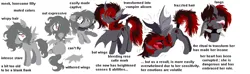 Size: 1968x584 | Tagged: safe, artist:heartlurch, derpibooru import, oc, unnamed oc, alicorn, bat pony, bat pony alicorn, pegasus, pony, g4, bat ears, bat pony alicorn oc, bat wings, chained, chains, choker, horn, image, pegasus oc, png, simple background, spiked choker, white background, wings