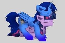 Size: 6000x4000 | Tagged: safe, derpibooru import, twilight sparkle, oc, oc:blue thunder, alicorn, canon x oc, cuddling, female, image, male, png, shipping, straight, thundersparkle