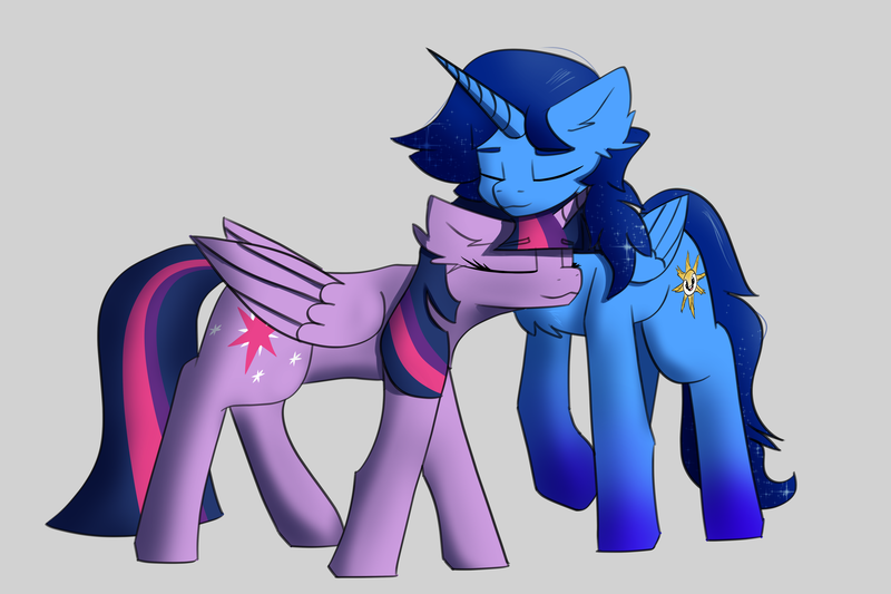 Size: 6000x4000 | Tagged: safe, artist:canonbluethunder, derpibooru import, twilight sparkle, twilight sparkle (alicorn), oc, oc:blue thunder, alicorn, canon x oc, cuddling, female, image, love, male, nuzzling, png, shipping, straight, thundersparkle