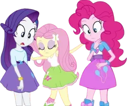 Size: 2999x2520 | Tagged: safe, derpibooru import, edit, edited screencap, editor:homersimpson1983, screencap, fluttershy, pinkie pie, rarity, human, equestria girls, g4, background removed, female, image, not a vector, png, trio, trio female