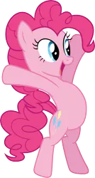 Size: 3000x5599 | Tagged: safe, artist:cloudy glow, derpibooru import, pinkie pie, earth pony, g4, bipedal, female, image, png, simple background, solo, transparent background, vector