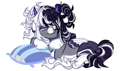 Size: 6960x4000 | Tagged: safe, artist:michiharas, derpibooru import, oc, oc:oreo cream, pegasus, pony, absurd resolution, colored wings, female, image, lying down, mare, pillow, png, prone, simple background, solo, transparent background, two toned wings, wings