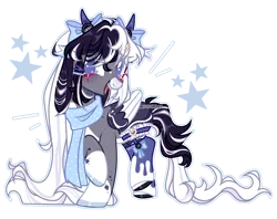 Size: 5048x4000 | Tagged: safe, artist:michiharas, derpibooru import, oc, oc:oreo cream, pegasus, pony, absurd resolution, clothes, colored wings, female, horns, image, mare, png, scarf, simple background, socks, solo, transparent background, two toned wings, wings