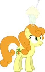 Size: 1024x1636 | Tagged: safe, artist:jessicat0, derpibooru import, carrot top, golden harvest, earth pony, pony, g4, mmmystery on the friendship express, .svg available, drink, female, image, mare, milkshake, png, simple background, solo, transparent background, vector