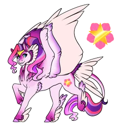 Size: 2000x2000 | Tagged: safe, artist:oneiria-fylakas, derpibooru import, pipp petals, pegasus, pony, g5, alternate cutie mark, alternate design, alternate eye color, alternate hairstyle, alternate mane color, alternate tail color, alternate tailstyle, hybrid tail, image, png, redesign, simple background, solo, tail, tail feathers, transparent background