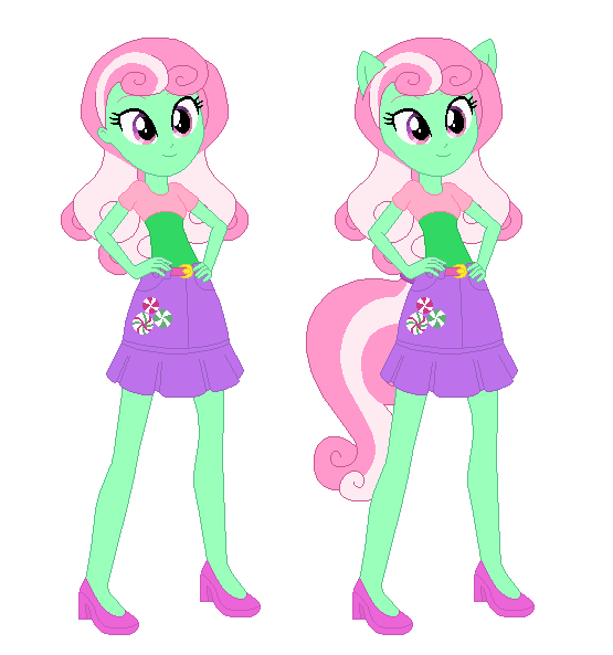 Size: 555x593 | Tagged: safe, artist:selenaede, artist:user15432, derpibooru import, minty, human, equestria girls, g3, g4, base used, belt, clothes, cutie mark, cutie mark on clothes, equestria girls style, equestria girls-ified, g3 to g4, generation leap, hand on hip, high heels, image, png, ponied up, pony ears, shirt, shoes, simple background, skirt, smiling, solo, transparent background