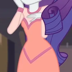 Size: 432x432 | Tagged: safe, derpibooru import, edit, edited screencap, screencap, rarity, human, equestria girls, equestria girls series, g4, rarity investigates: the case of the bedazzled boot, close-up, clothes, cropped, dress, hand on chest, hips, image, jpeg, my little pony equestria girls: better together, my little pony equestria girls: choose your own ending, rarity investigates: the case of the bedazzled boot: trixie, solo, torso