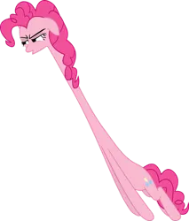 Size: 900x1054 | Tagged: safe, artist:jessicat0, derpibooru import, pinkie pie, earth pony, pony, g4, .svg available, cartoon physics, female, giraffe pie, image, long neck, mare, necc, pinkie being pinkie, pinkie physics, png, ponies are stretchy, simple background, solo, transparent background, vector