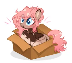 Size: 4578x4000 | Tagged: safe, artist:michiharas, derpibooru import, oc, oc:hazel blossom, pegasus, pony, absurd resolution, box, female, image, mare, png, pony in a box, solo