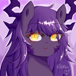 Size: 4096x4096 | Tagged: safe, artist:dw_atias, derpibooru import, oc, oc:nightscale, unofficial characters only, dracony, hybrid, dark skin, female, horns, image, png, slit pupils, solo, solo female