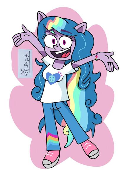 Size: 728x1024 | Tagged: safe, artist:garybaldor, derpibooru import, izzy moonbow, human, equestria girls, g4, g5, equestria girls-ified, female, g5 to equestria girls, g5 to g4, generation leap, image, izzy rainbow, jpeg, long hair, open mouth, open smile, ponied up, pony ears, smiling, solo