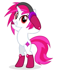 Size: 3000x3772 | Tagged: safe, artist:keronianniroro, derpibooru import, oc, oc:dazzler, unofficial characters only, pony, unicorn, bipedal, clothes, cutie mark, headphones, horn, image, looking at you, png, simple background, socks, solo, stockings, thigh highs, transparent background