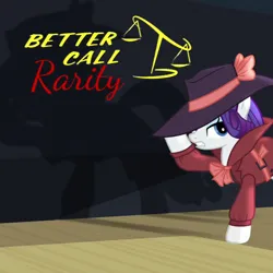 Size: 720x720 | Tagged: safe, artist:trrrebleee, artist:trrriple0dds, derpibooru import, edit, edited screencap, screencap, rarity, unicorn, g4, rarity investigates, better call saul, breaking bad, cropped, horn, image, meme, png, saul goodman, solo