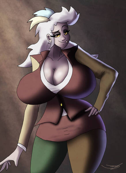 Size: 828x1138 | Tagged: suggestive, artist:ringteam, derpibooru import, discord, human, g4, big breasts, boob window, breasts, busty eris, cleavage, clothes, eris, huge breasts, humanized, image, jpeg, rule 63, smiling, smirk, suit