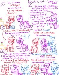 Size: 4779x6013 | Tagged: safe, artist:adorkabletwilightandfriends, derpibooru import, twilight sparkle, twilight sparkle (alicorn), oc, oc:rachel, alicorn, comic:adorkable twilight and friends, 404, adorkable, adorkable twilight, apology, box, brother and sister, clothes, comic, confused, cute, dork, embarrassed, embarrassed grin, eyes closed, female, flower, glasses, grin, honesty, image, male, messy mane, necktie, nervous, nervous grin, nervous sweat, png, potted plant, sad, secret, siblings, slice of life, smiling, surprised, sweat, sweating profusely, upset, worried