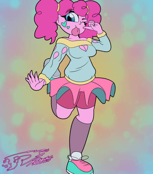 Size: 828x939 | Tagged: suggestive, artist:digi1talpho3nix, derpibooru import, pinkie pie, human, equestria girls, g4, breasts, female, image, jpeg, looking at you, one eye closed, solo, solo female, tongue out