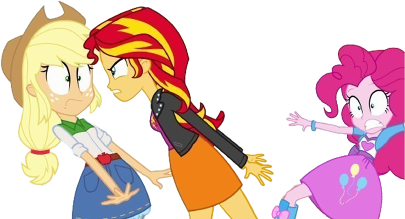 Size: 4485x2428 | Tagged: safe, derpibooru import, edit, edited screencap, editor:homersimpson1983, screencap, applejack, pinkie pie, sunset shimmer, human, equestria girls, g4, female, image, not a vector, png, simple background, transparent background, trio, trio female