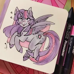 Size: 1048x1048 | Tagged: safe, artist:seuris1, derpibooru import, twilight sparkle, twilight sparkle (alicorn), alicorn, pony, female, image, jpeg, solo, solo female, traditional art