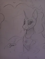 Size: 1536x2048 | Tagged: safe, artist:ryanmandraws, derpibooru import, daybreaker, alicorn, doodle, helmet, image, jpeg, pencil drawing, sketch, traditional art