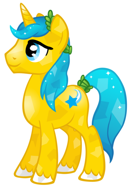 Size: 2205x3109 | Tagged: safe, artist:cloudy glow, derpibooru import, comet tail, crystal pony, pony, unicorn, g4, cloven hooves, crystal unicorn, headwear, horn, image, laurel wreath, male, png, simple background, solo, stallion, tail, tail band, transparent background